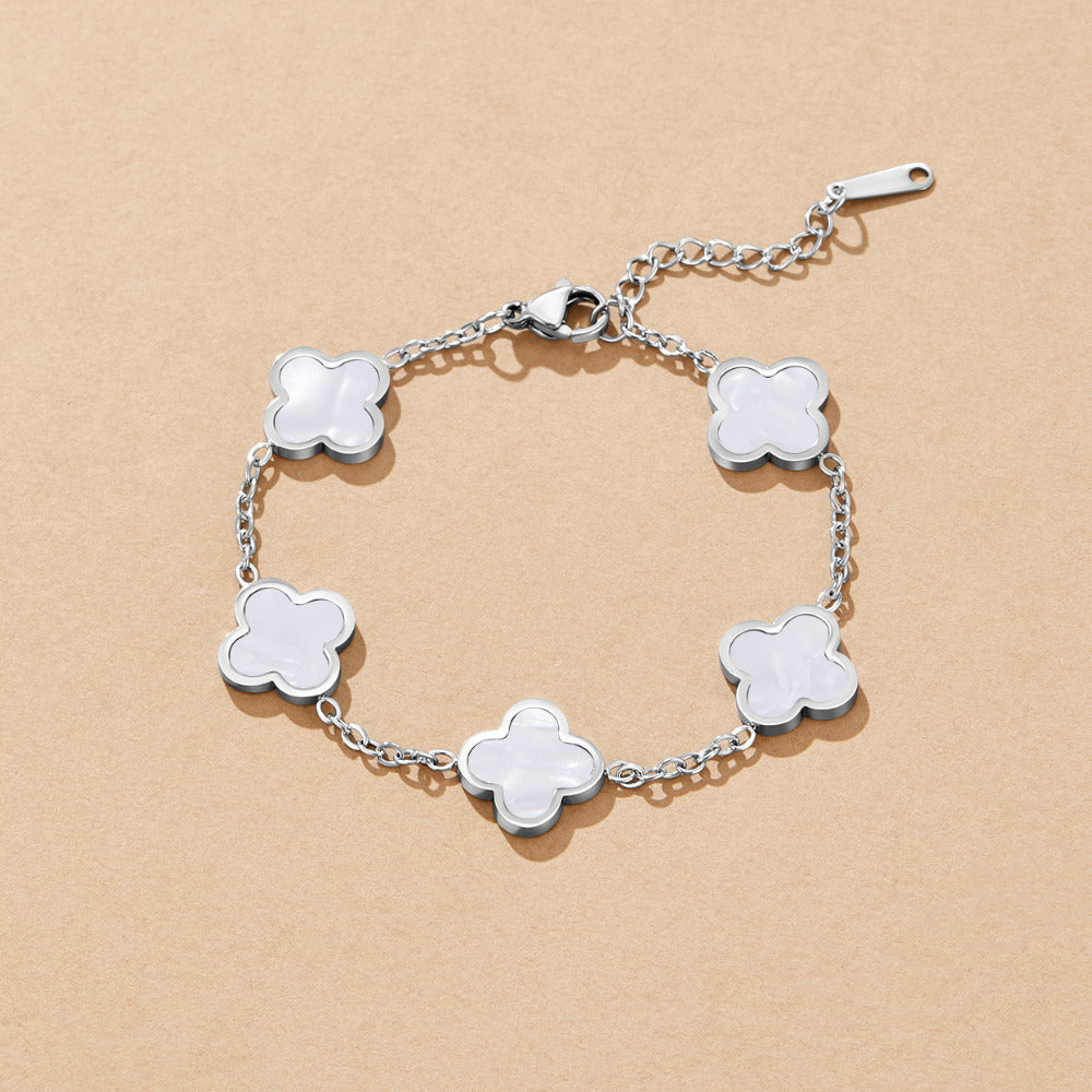 Silber Klee Armband Alma