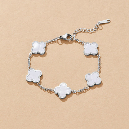 Silber Klee Armband Alma