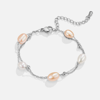 Silber SüßWasserperlen Mehrlagige Armband Alma