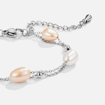 Silber SüßWasserperlen Mehrlagige Armband Alma