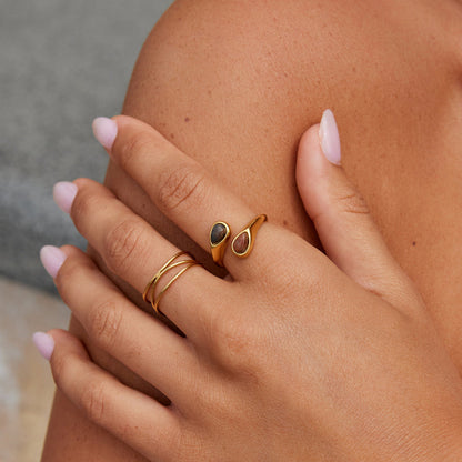 Tiger Eye Stein Wrap Ring Alma