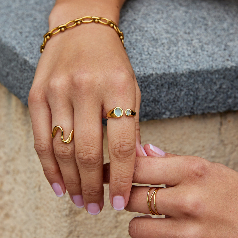 Vintage Aquamarin Wrap Ring Alma