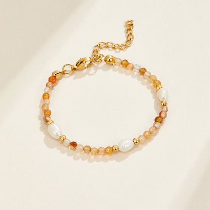 Agate & Perlen Perlenarmband Alma