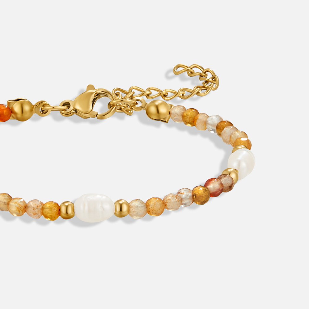 Agate & Perlen Perlenarmband Alma
