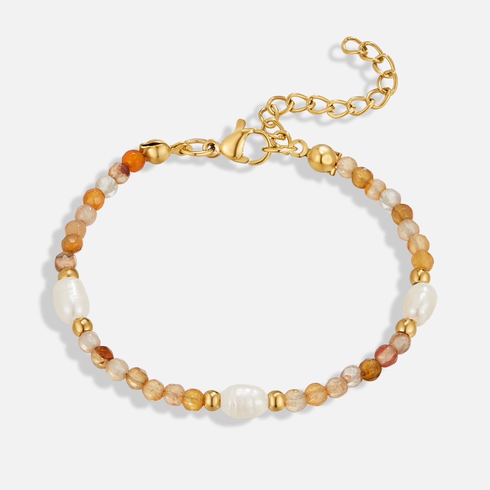 Agate & Perlen Perlenarmband Alma