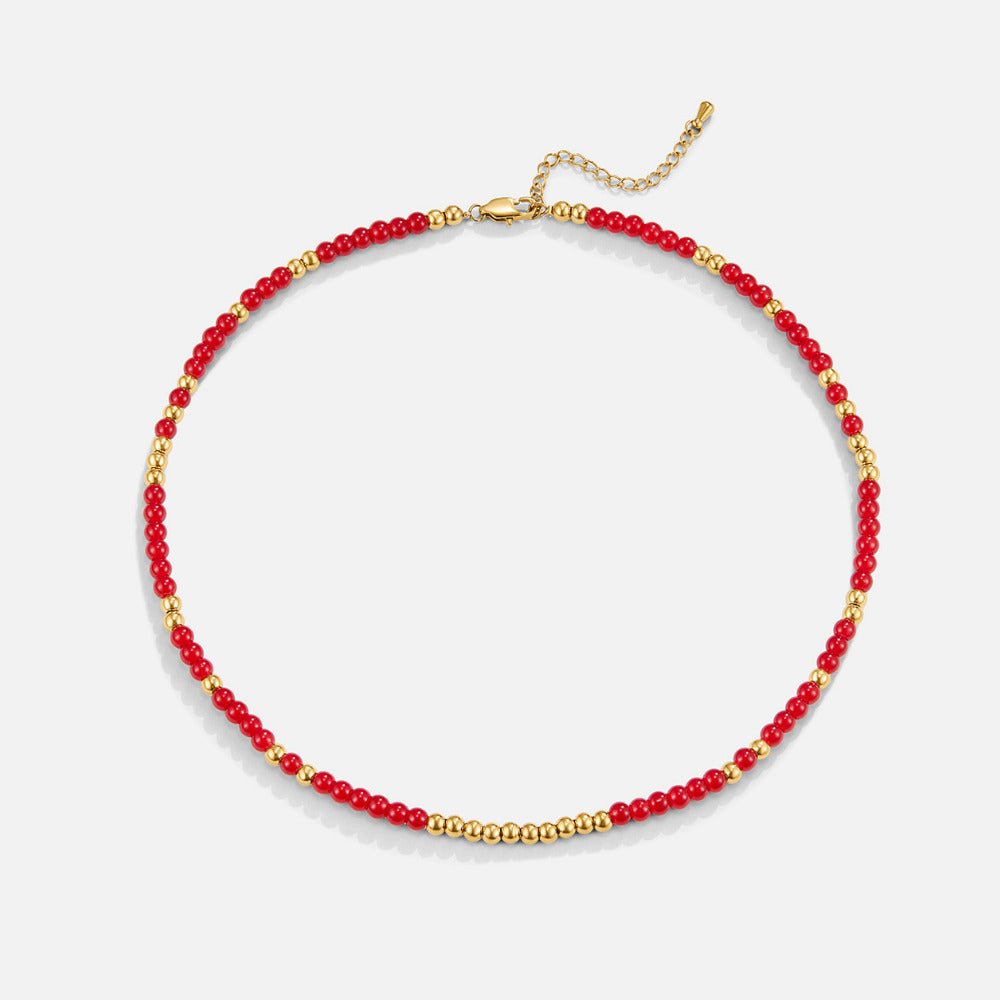 Alea Red Coral Perlenhalskette Alma