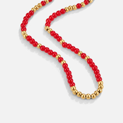 Alea Red Coral Perlenhalskette Alma