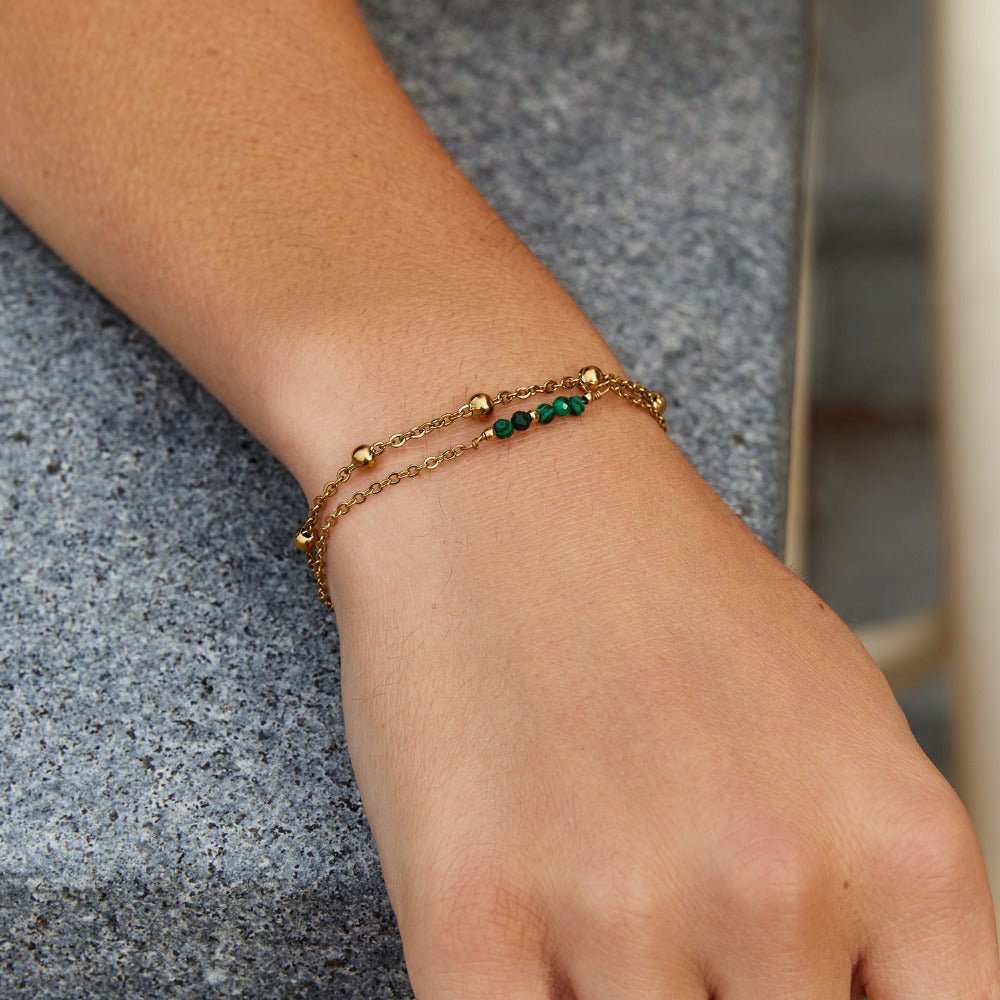 Alfa Green Malachite Perlenarmband Alma