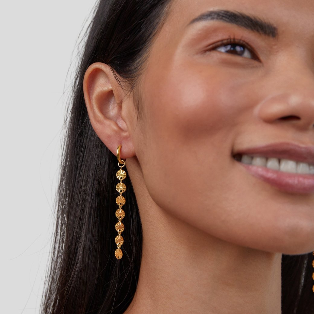 Amari 18K Gold Disc Ohrringe Alma