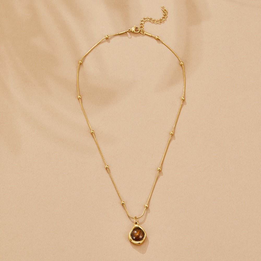 Amber Stein Pendant Halskette Alma
