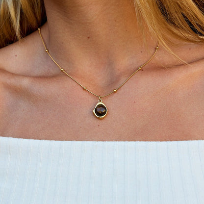 Amber Stein Pendant Halskette Alma