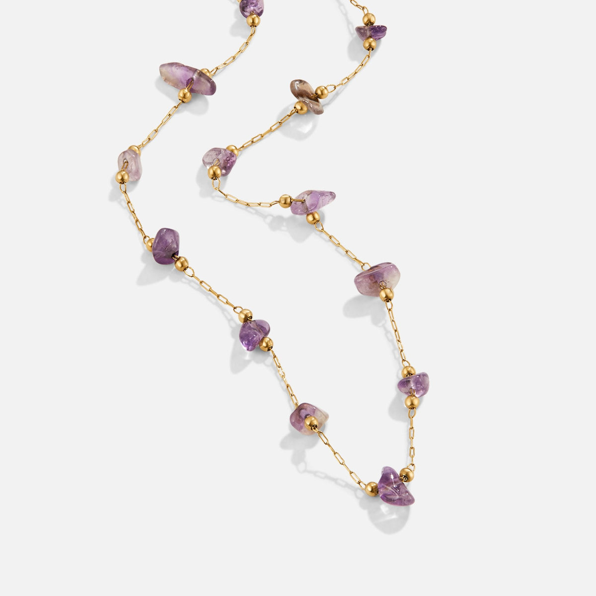 Amethyst Kristall Perlenhalskette Alma