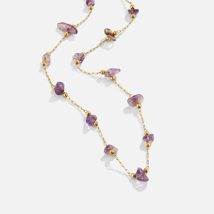 Amethyst Kristall Perlenhalskette Alma