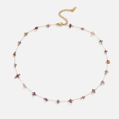 Amethyst Kristall Perlenhalskette Alma