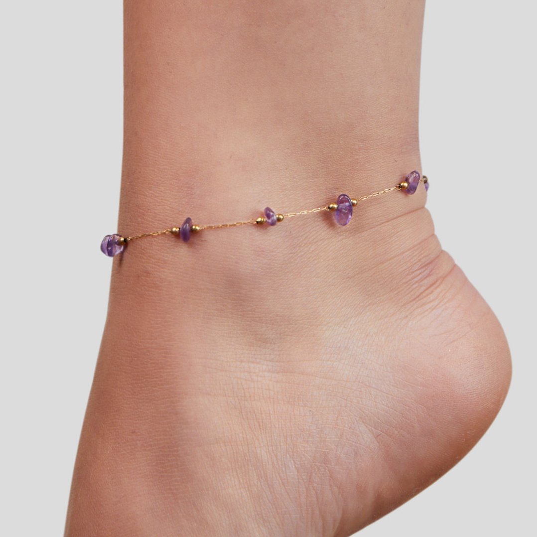 Amethyst Stein FußKettchen Alma