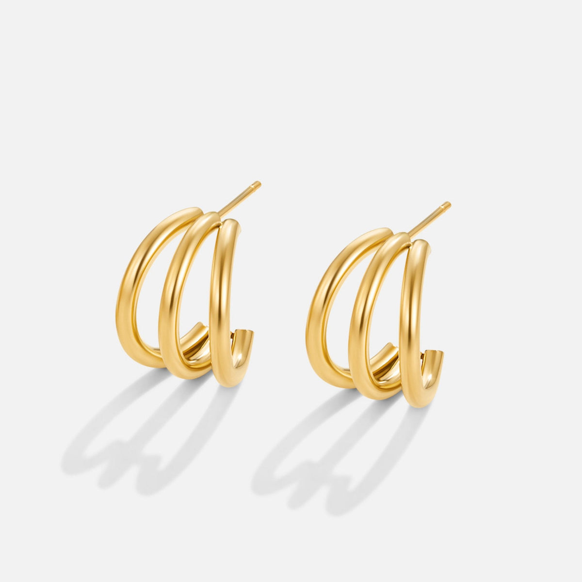 Anaya Triple Gold Creolen Ohrringe Alma