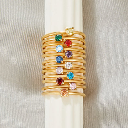 April Geburtsstein 18K Goldring Alma