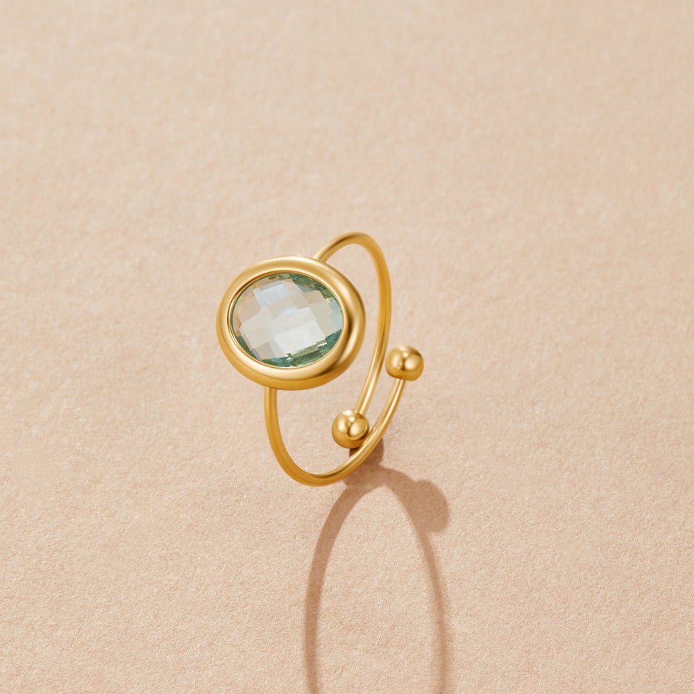 Aquamarin Kristall Goldring Alma