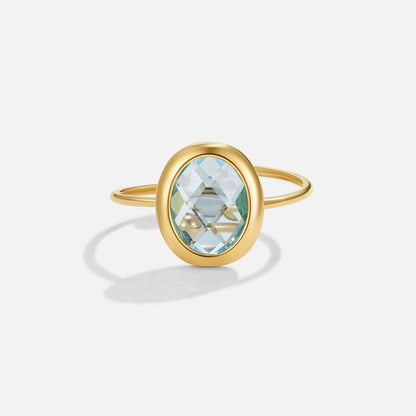 Aquamarin Kristall Goldring Alma