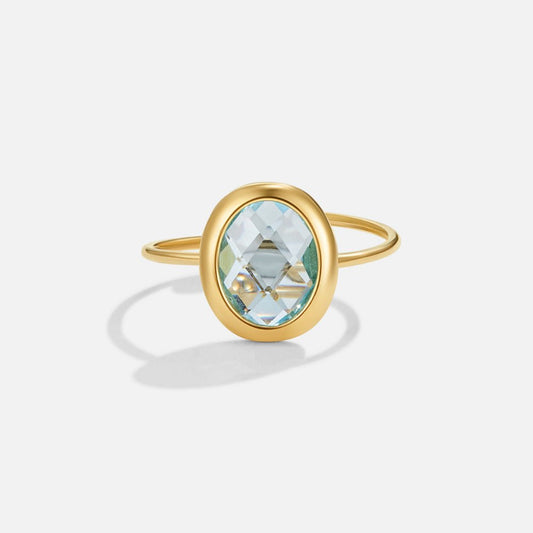 Aquamarin Kristall Goldring Alma