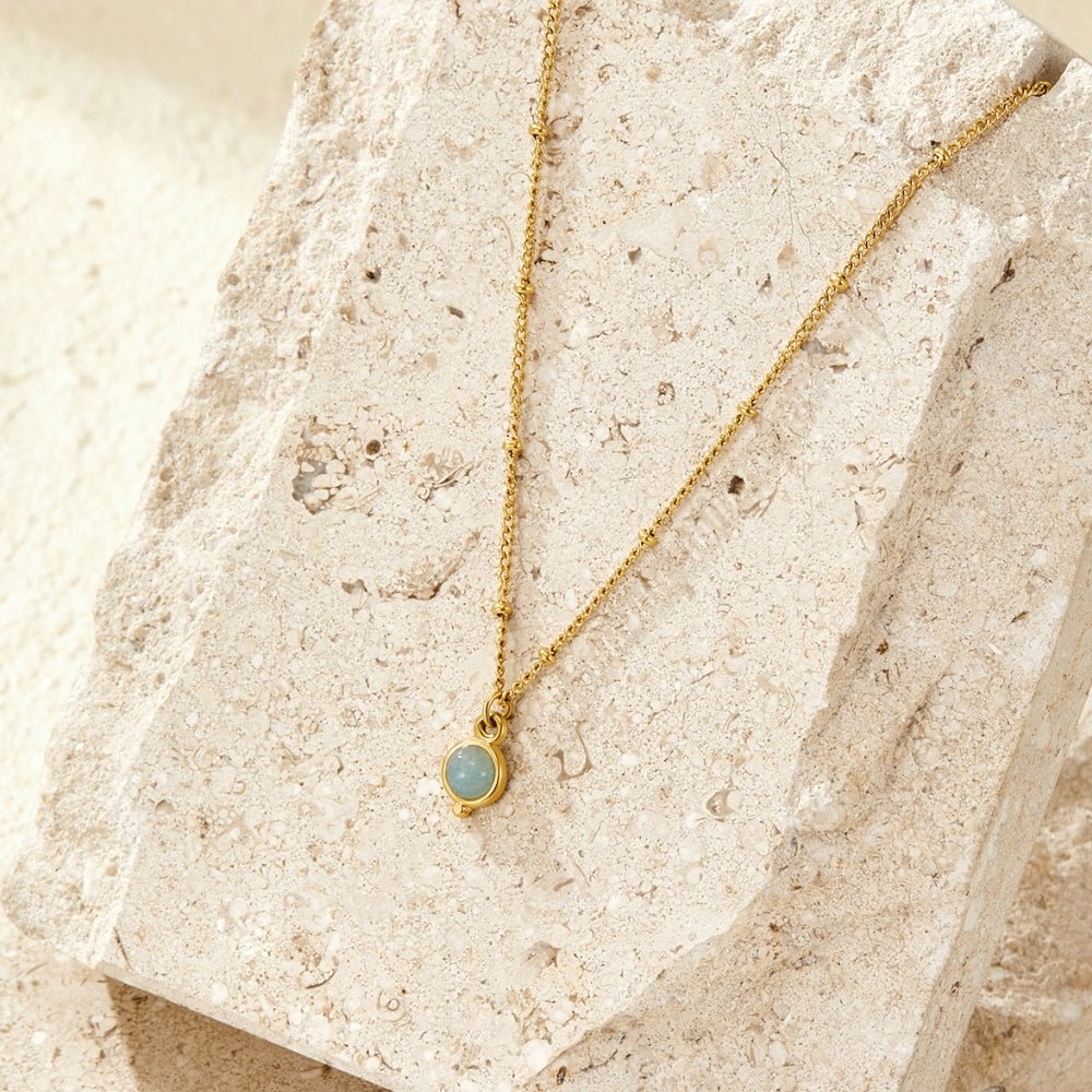 Aquamarin Goldhalskette Alma