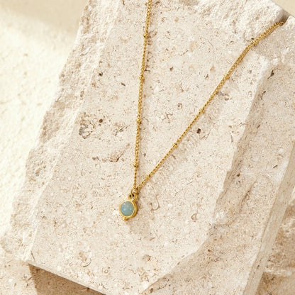 Aquamarin Goldhalskette Alma