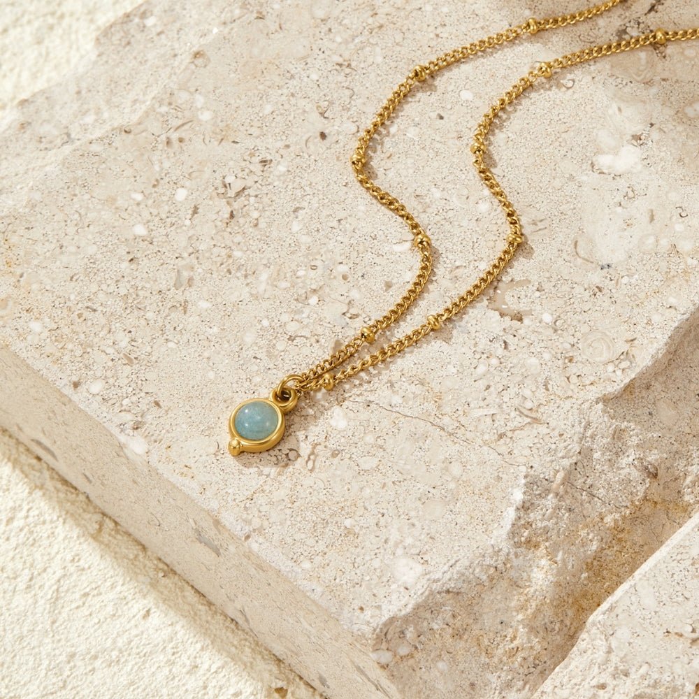 Aquamarin Goldhalskette Alma