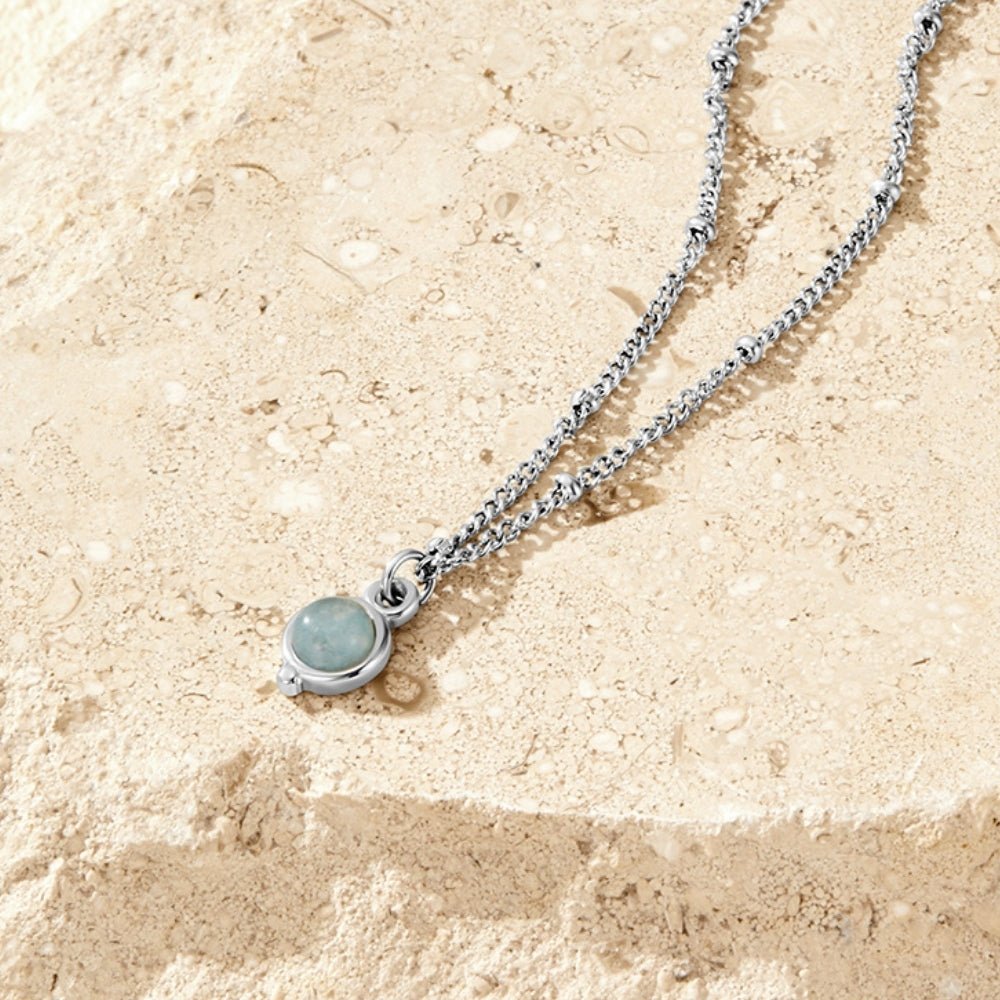 Aquamarin Silber Halskette Alma