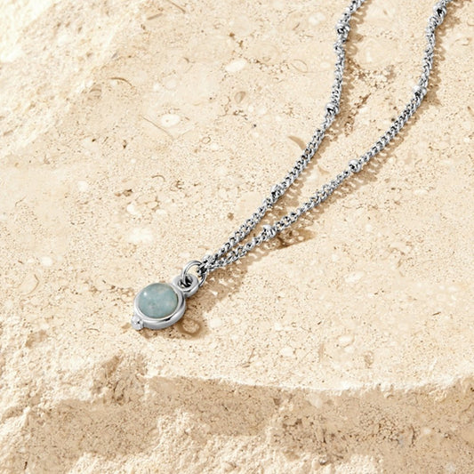 Aquamarin Silber Halskette Alma