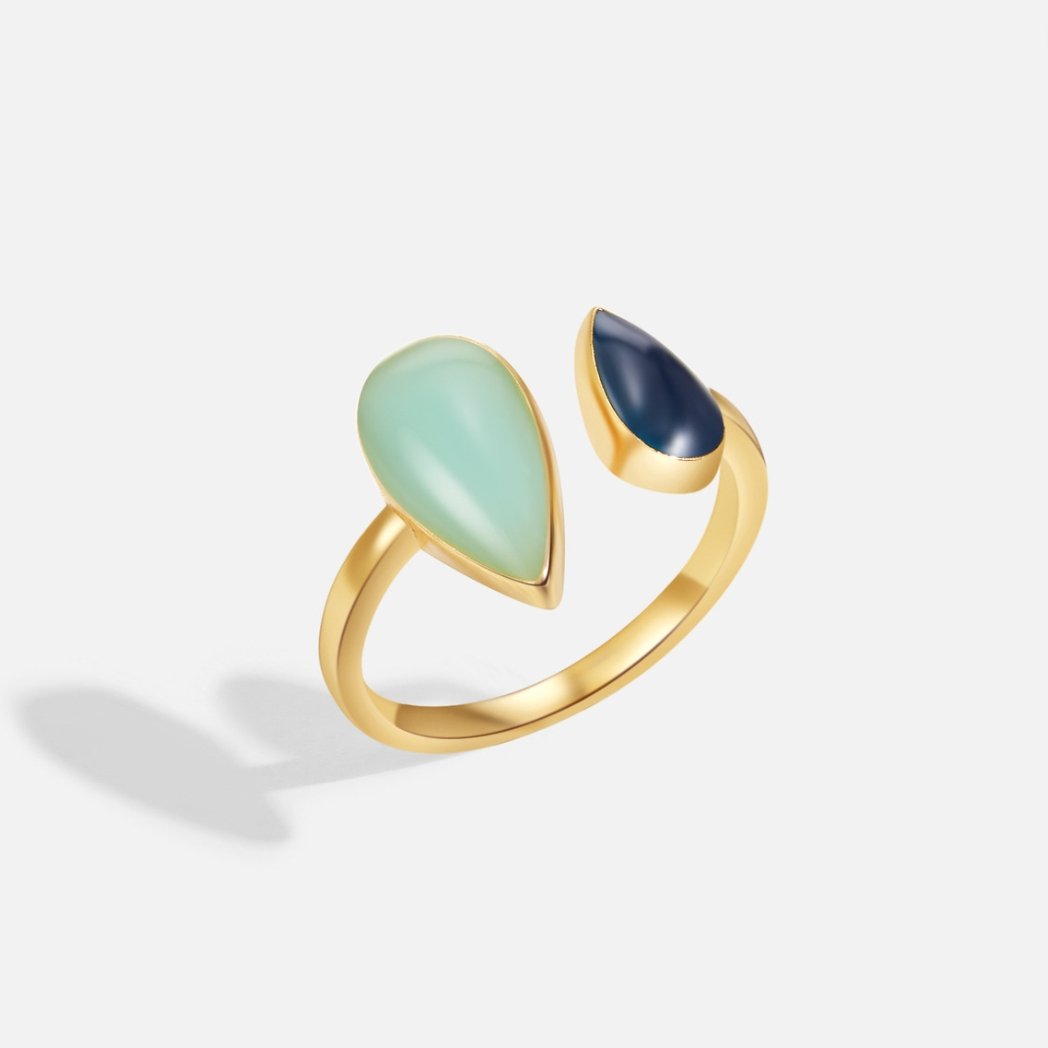 Aquamarin Teardrop Ring Alma