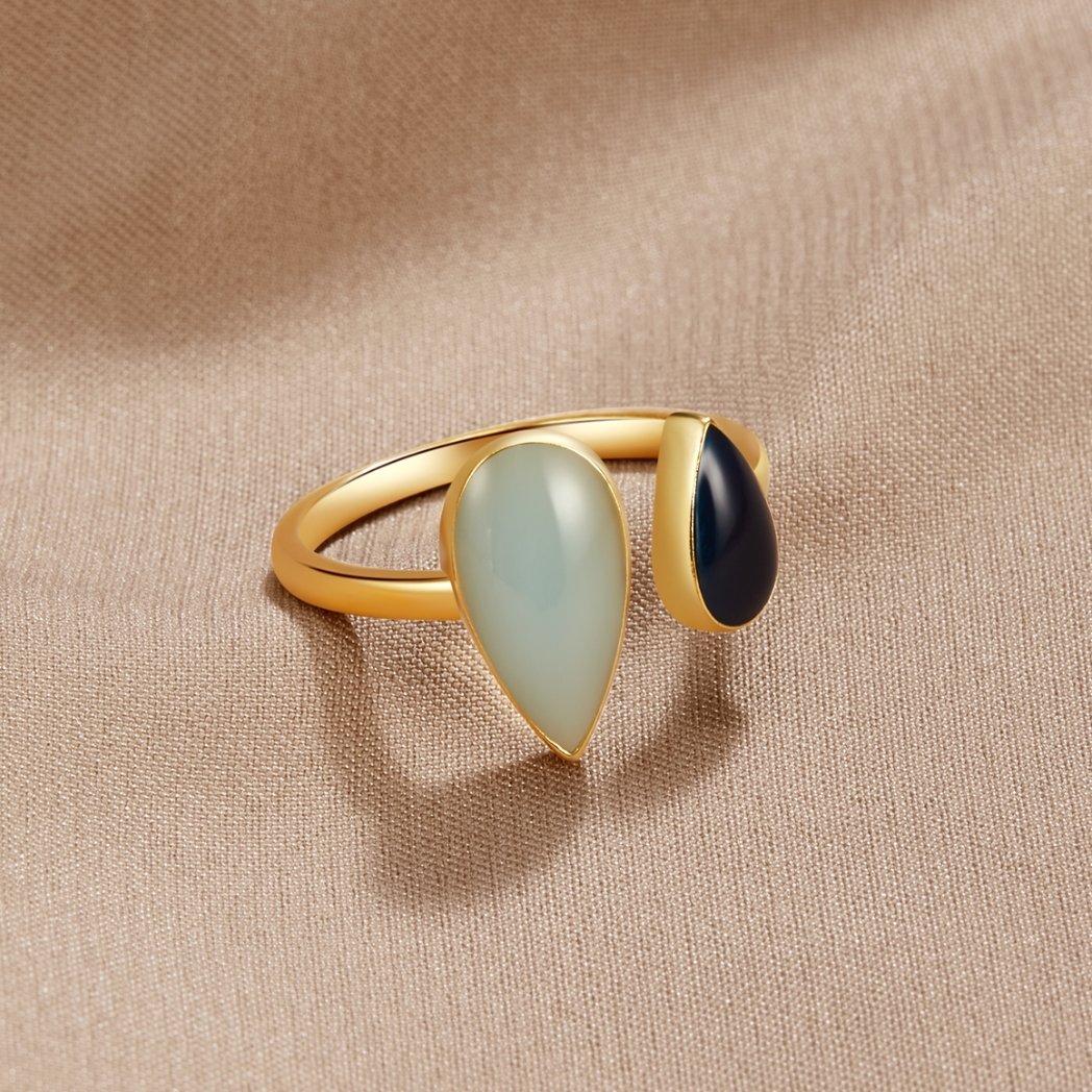 Aquamarin Teardrop Ring Alma