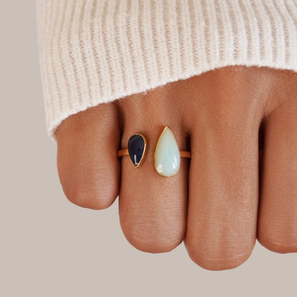 Aquamarin Teardrop Ring Alma