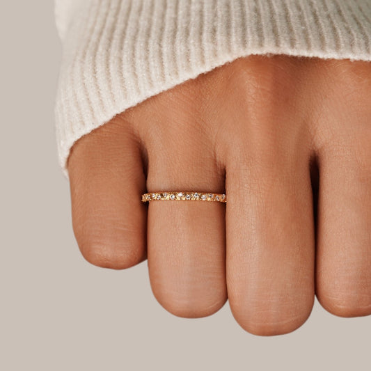 Arquette Gold & Kristall Band Ring Alma