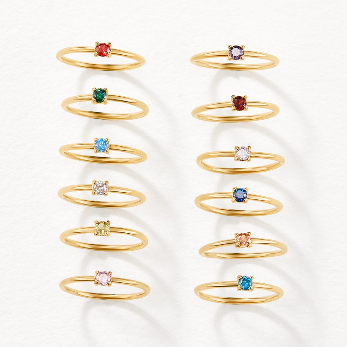 August Geburtsstein 18K Goldring Alma