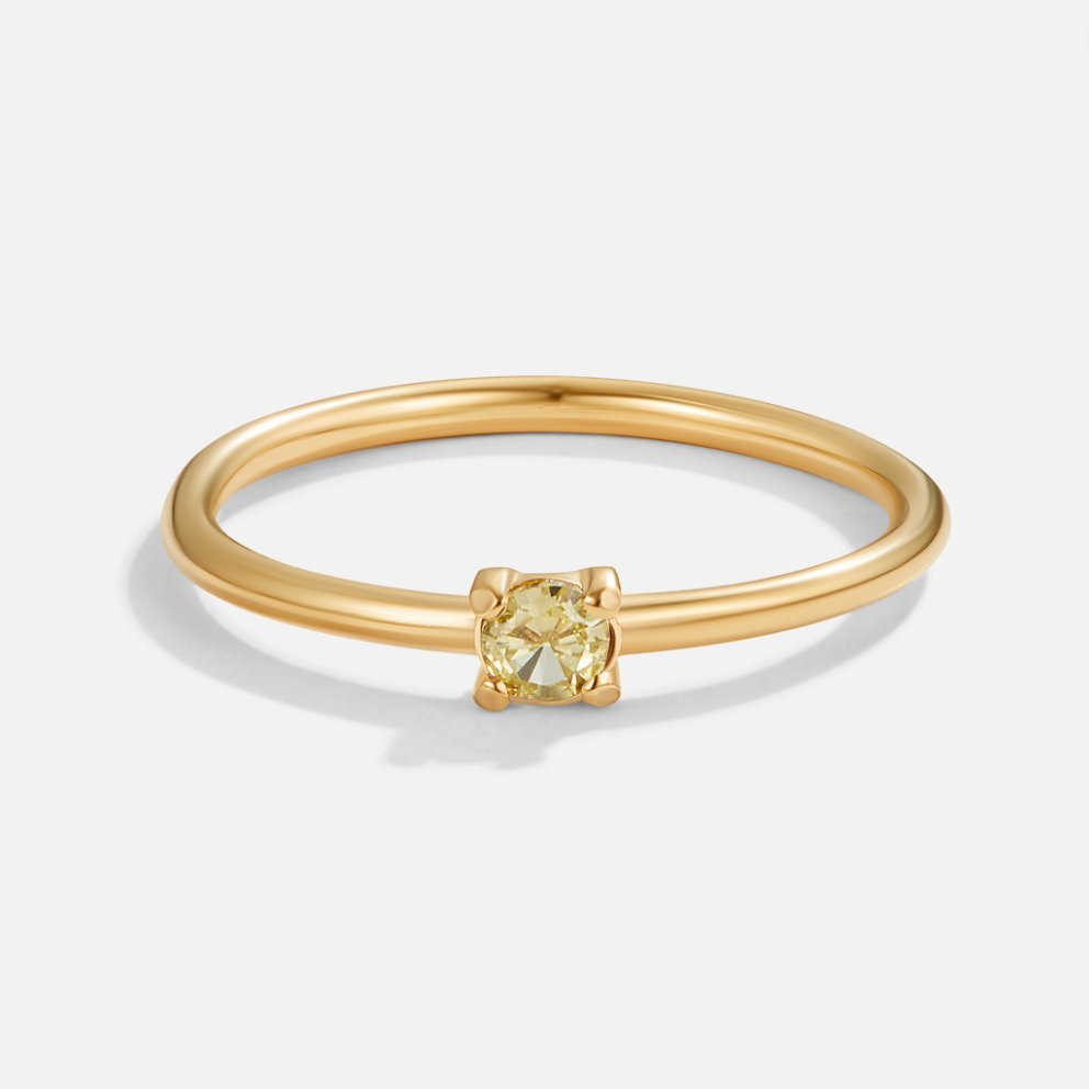 August Geburtsstein 18K Goldring Alma