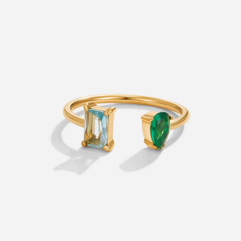 Aurora Aqua Green Kristall Ring Alma