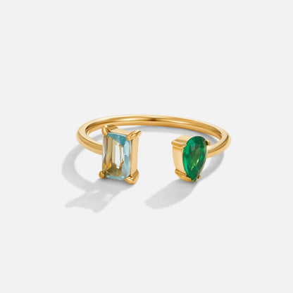 Aurora Aqua Green Kristall Ring Alma