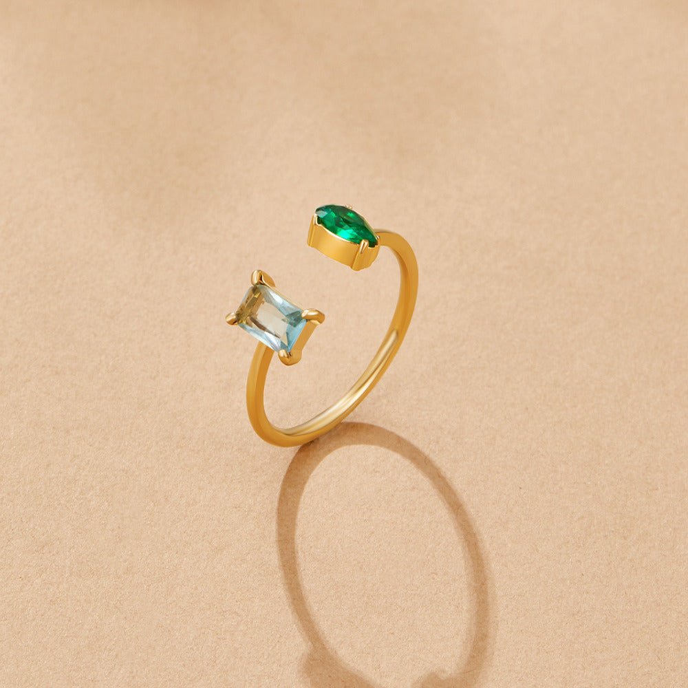 Aurora Aqua Green Kristall Ring Alma