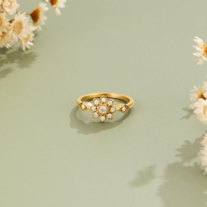 Aurora Kristall Blumen Ring Alma