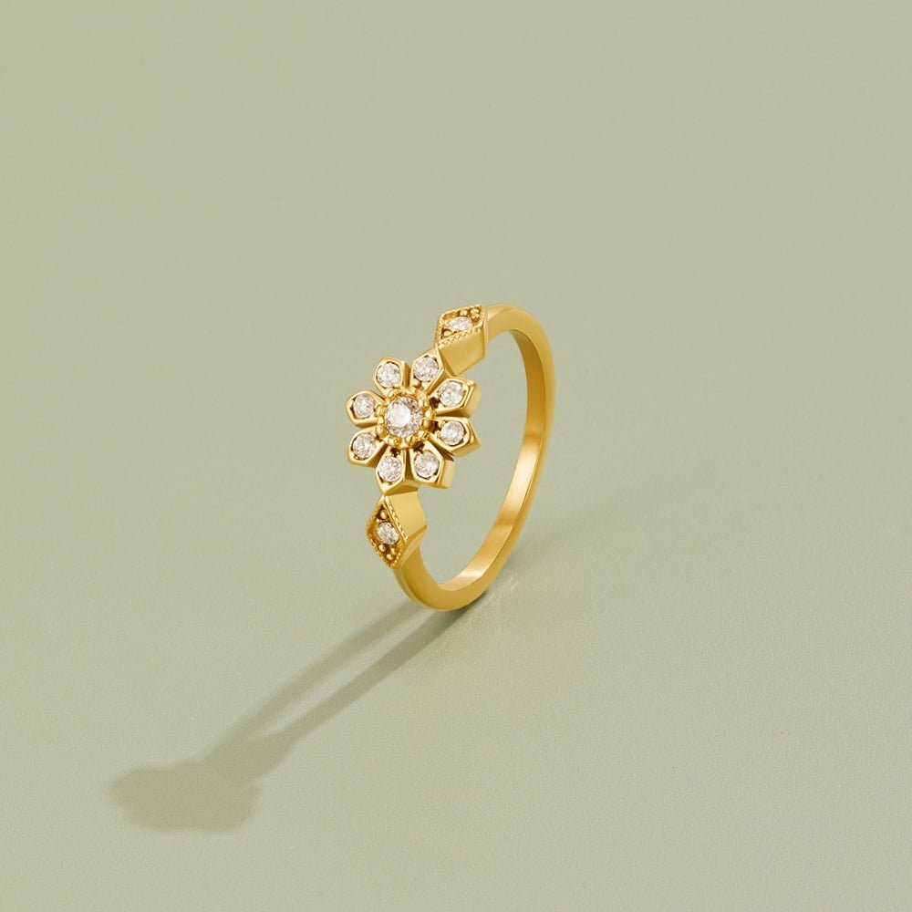 Aurora Kristall Blumen Ring Alma