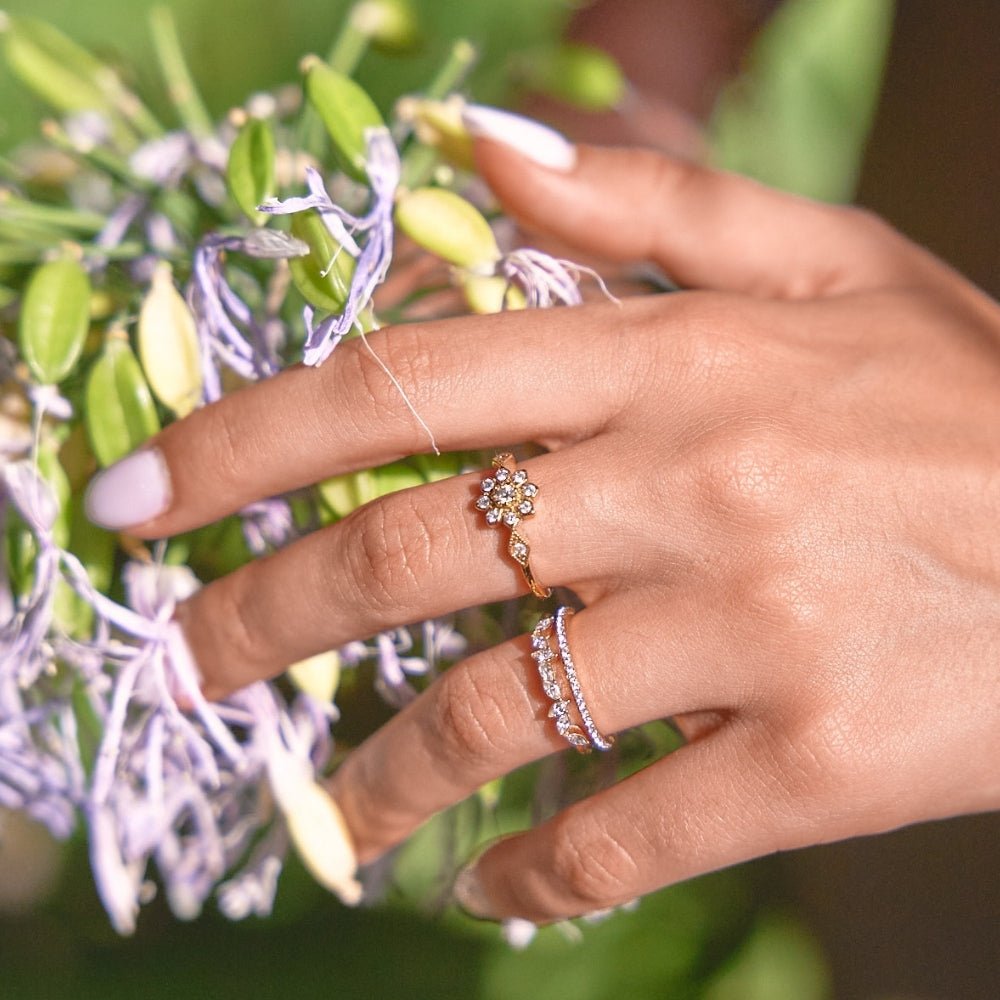 Aurora Kristall Blumen Ring Alma