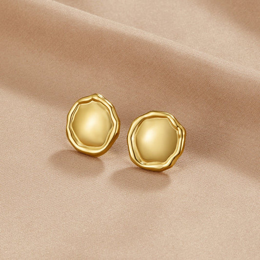Ava Gold Button Ohrringe Alma