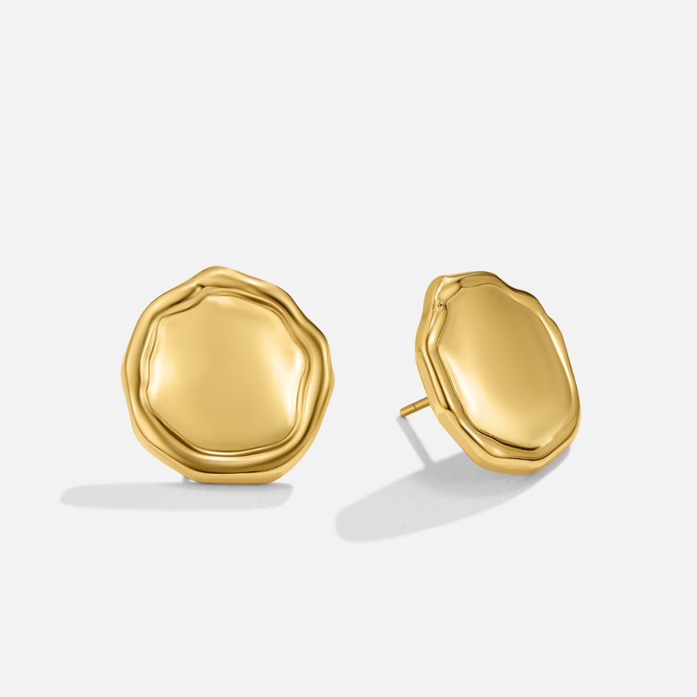 Ava Gold Button Ohrringe Alma