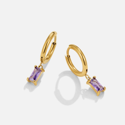 Avery Purple Kristall Tropfen Ohrringe Alma