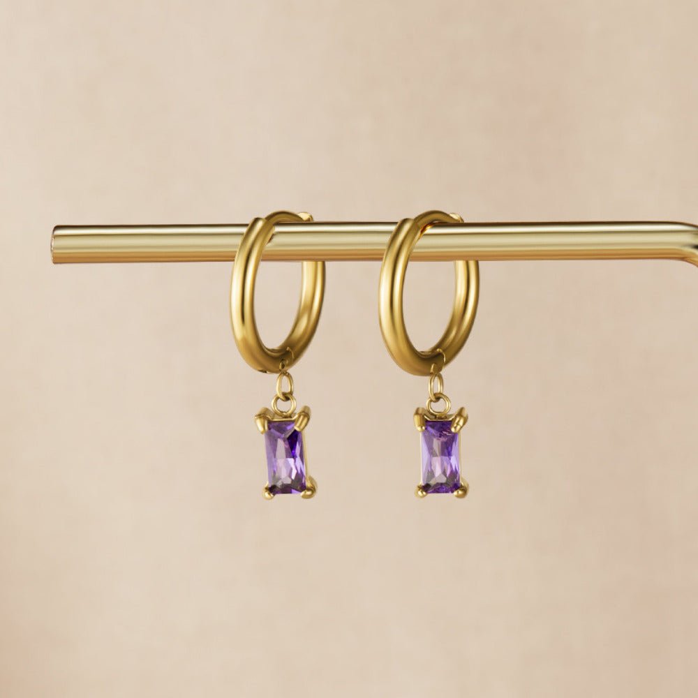 Avery Purple Kristall Tropfen Ohrringe Alma