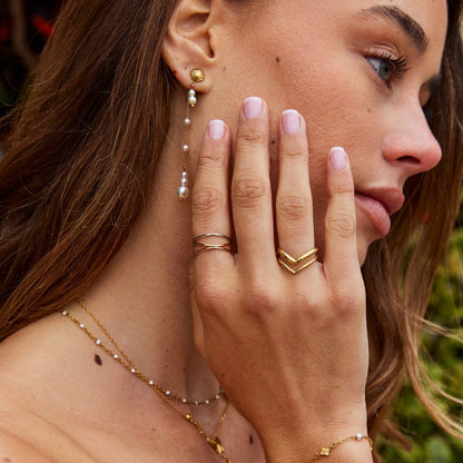 Ayla Three Toned Mehrlagige Ring Alma