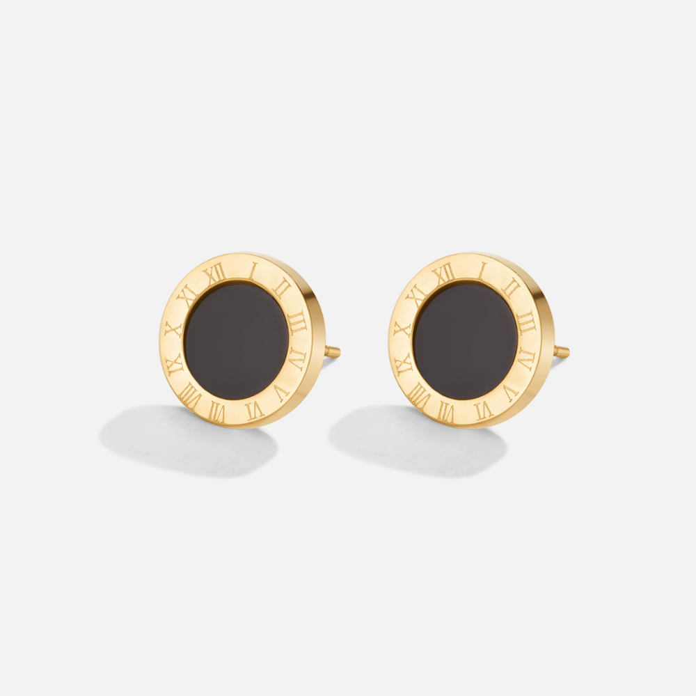Azalea Black Button Stecker Ohrringe Alma