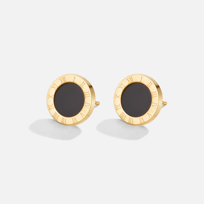 Azalea Black Button Stecker Ohrringe Alma