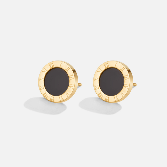 Azalea Black Button Stecker Ohrringe Alma