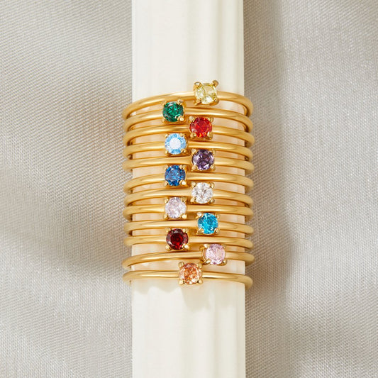 Geburtsstein 18K Gold Rings Ring Alma